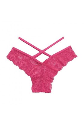 Ensemble de culottes sexy en dentelle ajourée pour femme, rose vif, XL