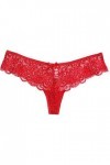 SHITOUJI Culotte sexy en dentelle pour femme - Taille basse - String - Culotte Barely There pour femme et garçon, Rouge, XL