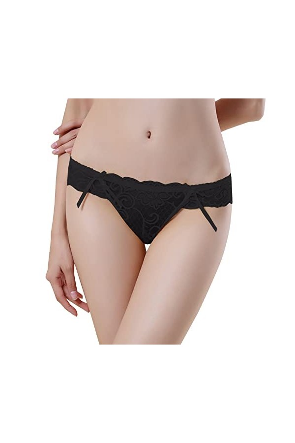 Sous-vêtements sexy pour femme - Grande taille - Sexy - En dentelle au crochet, Noir , taille unique
