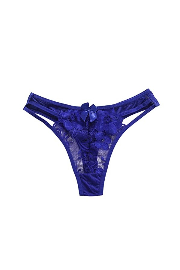 Jiabing Femmes sous-vêtements Tongs Dentelle Culotte G String String Stretch Ladie sous-vêtements brefs Bustier Wax Blue, On