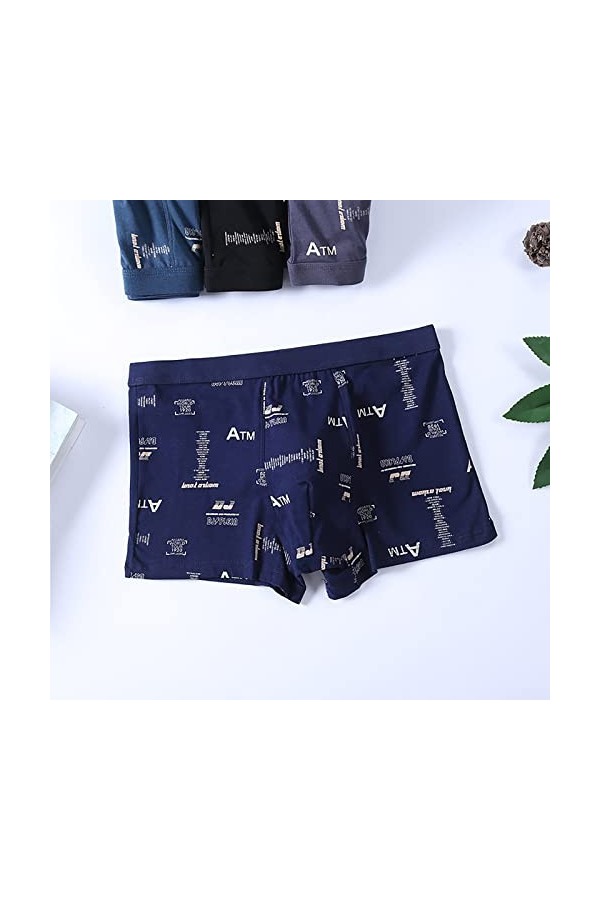 Beokeuioe Low Rise Boxer en coton élastique pour homme, b bleu, L