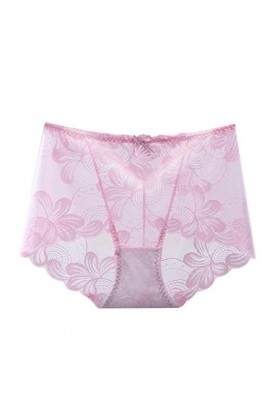 LULER Plus sexy taille basse culotte à lèvres dentelle femmes taille de fichier ouvert lingerie corsages, Rose, XL