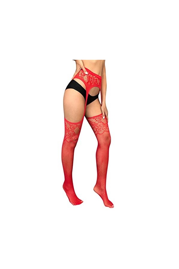 Générique Lingerie Sexy pour Femme Bas Sexy Femmes Dentelle Résille Transparent Bas Résille Sexy Noir Collants Bas Lingerie T