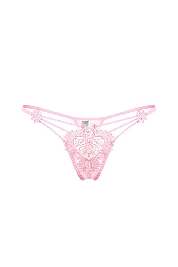 Gelb&Schwarz Body Rouge Longue Femmes Dentelle Transparent Sexy Culottes Creux Tentation String Menstruelle Dentelle Pink, O