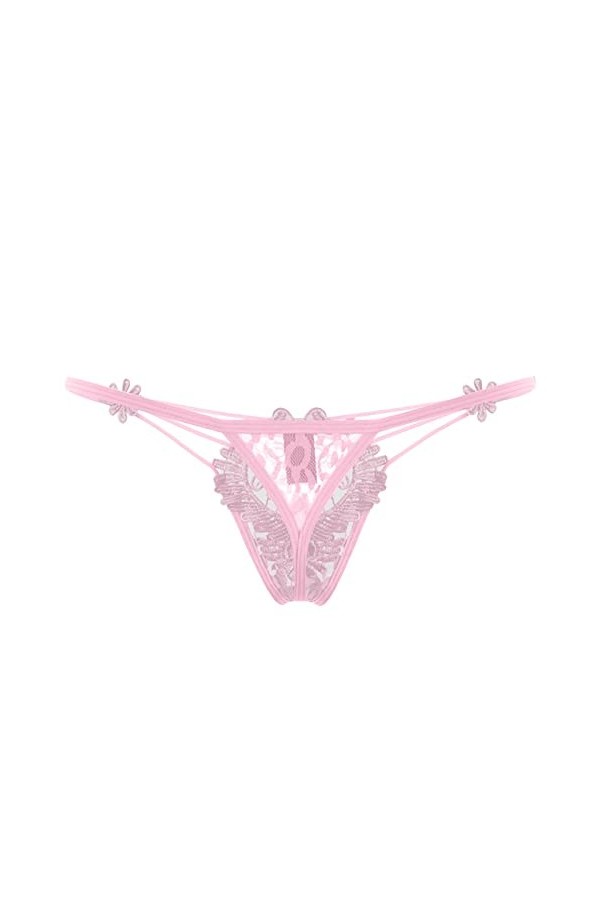 Gelb&Schwarz Body Rouge Longue Femmes Dentelle Transparent Sexy Culottes Creux Tentation String Menstruelle Dentelle Pink, O