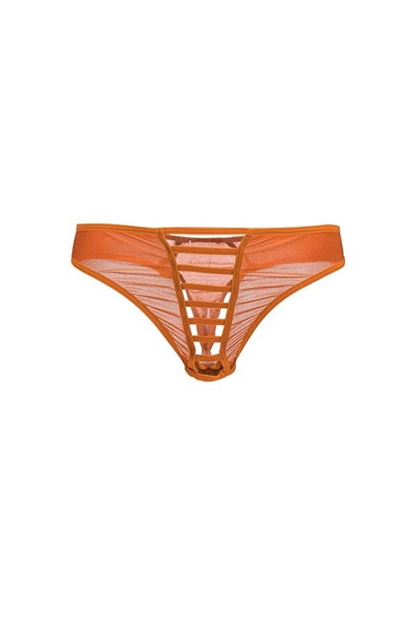 Mode sexy sexy dentelle ruban sous-vêtements pour hommes sous-vêtements sexy pour hommes lingerie rouge dames, Orange, taille