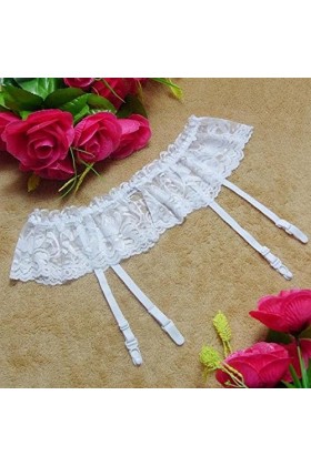 TDEOK Ensemble de culottes sexy pour femme avec ceinture en dentelle et bas de cuisse, jarretière pour femme + chaussettes, e