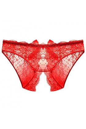Générique Culotte en Dentelle pour Femme Sexy sous-vêtement Bas Entrejambe Culotte Taille Ouverte intimes Lingerie Homme Dent