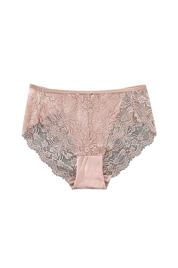 Culotte sexy en dentelle respirante pour femme Taille 7, Rouge, L