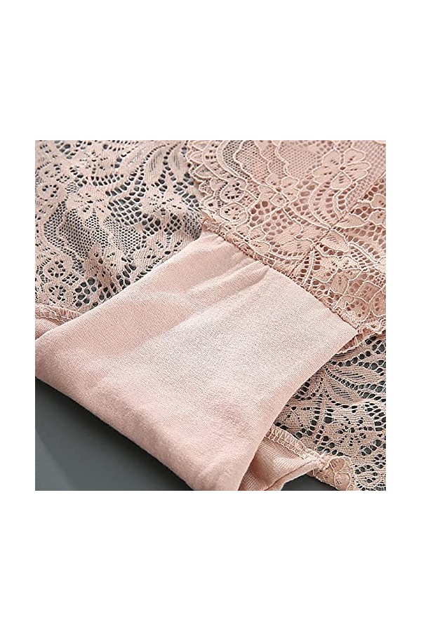 Culotte sexy en dentelle respirante pour femme Taille 7, Rouge, L