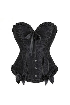 Lingerie sexy à lacets pour femme - Corset moulant à la taille - Corset modelant grande taille - Noir - XXXL
