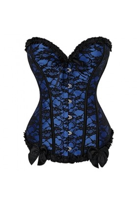 Lingerie sexy à lacets pour femme - Corset moulant à la taille - Corset modelant grande taille - Noir - XXXL