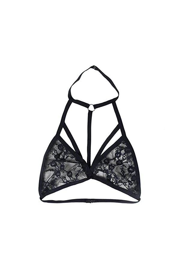 Lingerie Sexy pour Femme Soutien-Gorge en Dentelle Florale pour Femmes Deep V Sexy Bralette Lingerie Ensemble USA Black, M 
