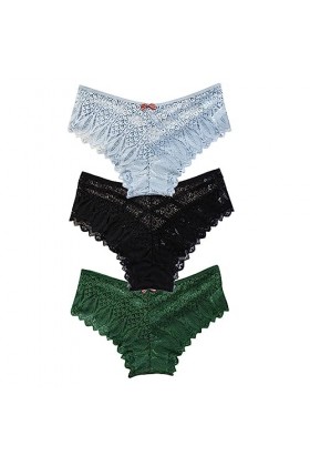 2024 Culotte pour femme en crochet à lacets Culotte sexy ajourée Sous-vêtements pour femmes Couverture sexy, Noir , S