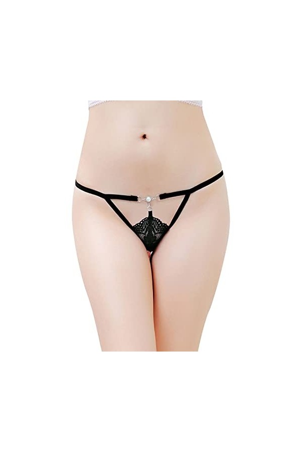 Générique String Femme Sexy Chic Hot Tanga Dentelle String Transparent Creux pour Femmes Taille Basse Sexy T String Culotte e