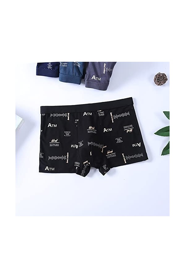 Beokeuioe Low Rise Boxer en coton élastique pour homme, b noir, XL