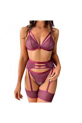 Nouveauté 2023 – Ensemble de lingerie sexy en maille transparente avec soutien-gorge et culotte – Ensemble de lingerie de nui