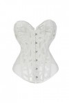WSZJLN Gros Noir Blanc Femmes Respirant Shapwear Costumes Sexy Maille Corselet Évider Corset Bustier Top 6XL-Blanc-M