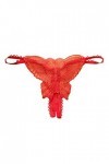 Générique Solide Dentelle féminine Sexy Transparent Culotte Thong Fashion Color Lingerie Ouverte Perle Red, One Size 