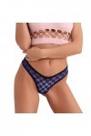 Culotte string sexy en dentelle pour femme avec dos en T et dos en T Transparent, Blue, M