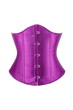 Dapei Corset bustier sexy en satin pour femme - En néoprène, violet, XXL