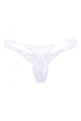 Générique Ensemble Lingerie Sexy Bleu sous-vêtements Taille Basse Cordes Sexy Femmes Pendentif Culotte Strings Pearl G Linger