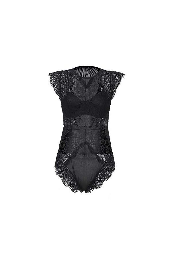 Nouveauté 2023 – Vêtements de nuit en dentelle à armatures S-3XL Lingerie Body sexy combinaison culotte lingerie sexy, Noir ,