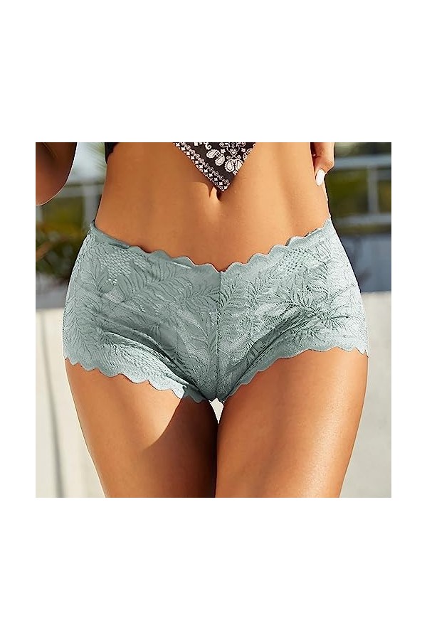 PANPANY Culottes pour Femme Slips sans Couture Multicolore Sexy Taille Basse Dentelle Tanga sous Vetements Panties Culottes M