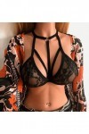 Lingerie Sexy pour Femme Soutien-Gorge en Dentelle Florale pour Femmes Deep V Sexy Bralette Lingerie Ensemble USA Black, L 