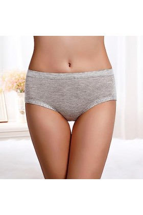 CreoQIJI Sous-vêtements pour femme de grandes tailles - Sexy - Couleur unie - Trois couches - Anti-fuite - Conservateur - Phy