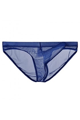 Gefomuofe String en dentelle pour homme - Sous-vêtement gay transparent - En maille filet - Sous-vêtement sexy transparent - 