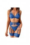 Noël 2023 – Ensemble de lingerie sexy en maille transparente avec soutien-gorge et culotte, vêtements de nuit deux pièces gra