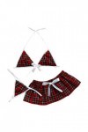 DOGZI Femme Sexy Schoolgirl Cosplay Lingerie Set Sexy Etudiante Plaid Uniform Costumes Outfit