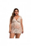 KaloryWee Robe De Nuit Sexy, Nuisette Femme Grande Taille Perspective Chemise De Nuit Dentelle Pyjama Pas Cher Col V Lingerie