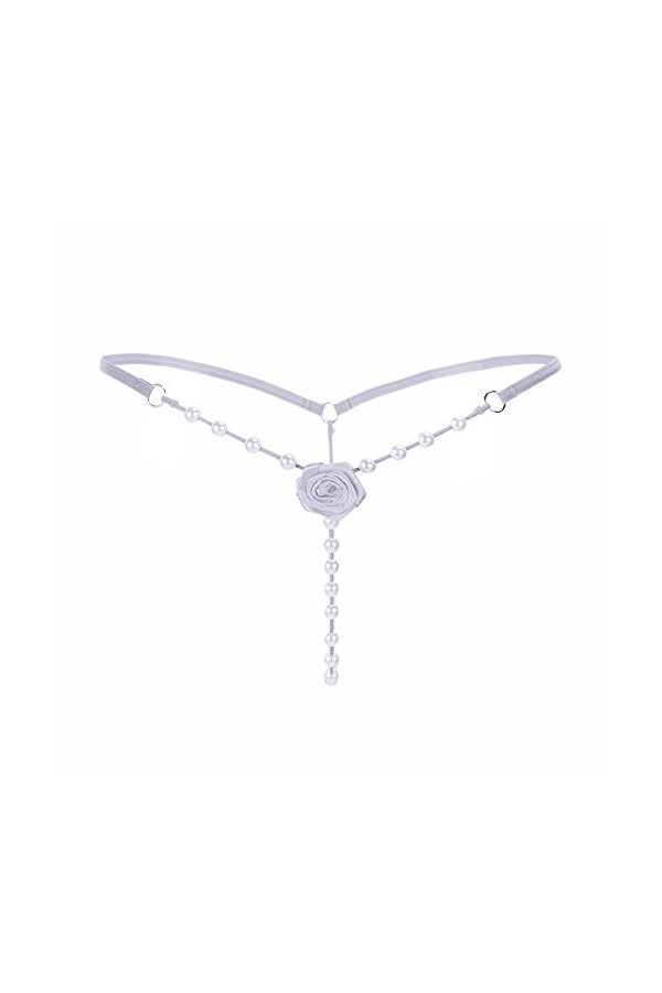 Générique Sexy sous-vêtements Ouverts Knickers Thong Culottes V String Burned-Crotch Dentelle Dames Chaussette Sexy White, O