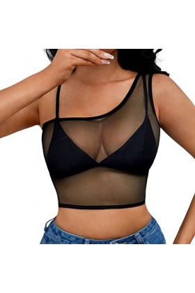 Lingerie Sexy pour Femme Hauts décontractés sans manches pour femmes voir à travers la chemise transparente pour femmes en ma