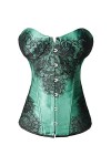 TaLcuS Full Steel Désossé Lace Up Back Sexy Femmes Corset Sexy Lingerie Top Floral Bustier avec G-string 4 Couleurs Color : 