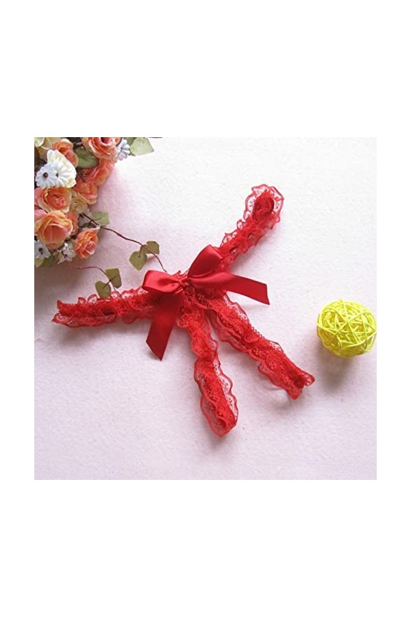 Culotte sans Entrejambe pour Femme Femmes Plus Taille Dentelle sans Couture V String Femmes Sexy String Culotte Taille Basse 