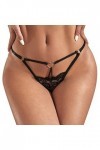 PAIDAXING Culotte en soie grande taille pour femme, sous-vêtement sexy à lanières, dentelle creuse, jacquard à trois points, 
