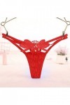 Culotte sexy pour femme - String taille basse - Dentelle creuse - Sous-vêtements exotiques pour femme, Rouge, taille unique