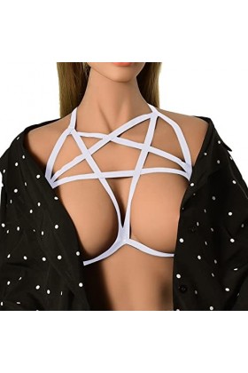 Lingerie discothèque Costume de la Reine évider Cinq Branches étoile Sangle réglage Harnais Soutien-Gorge S0026 Lingerie Sexy
