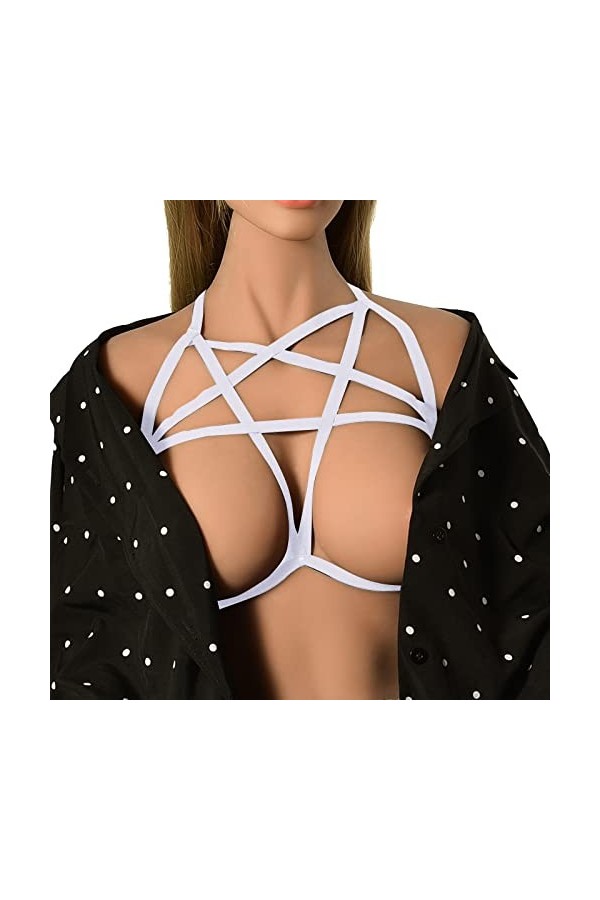 Lingerie discothèque Costume de la Reine évider Cinq Branches étoile Sangle réglage Harnais Soutien-Gorge S0026 Lingerie Sexy