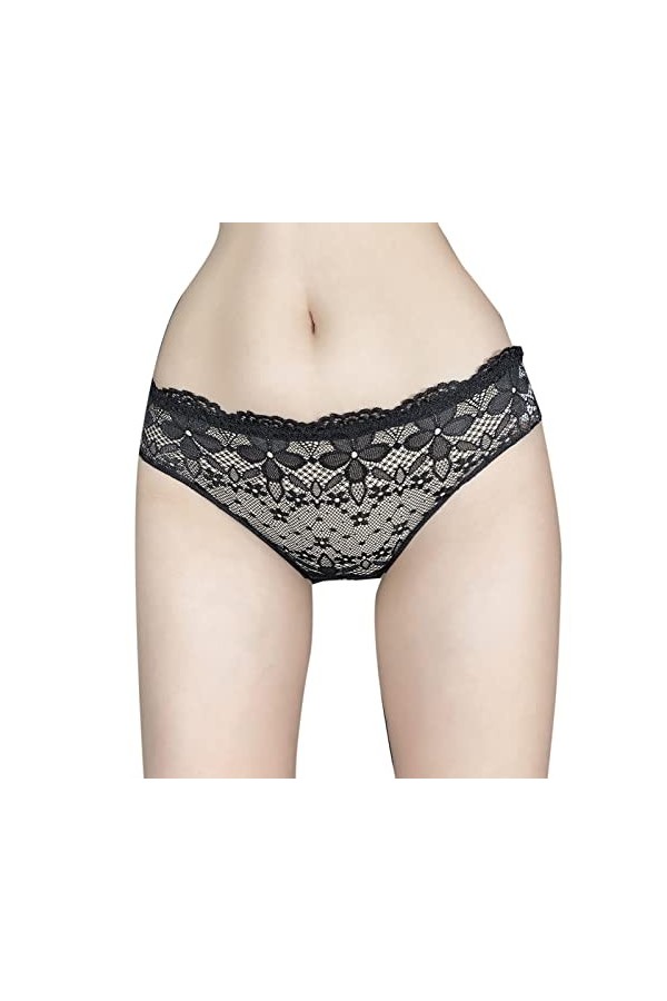 MJGkhiy Sexy Culotte Femme Translucide Uni Mignon Sexy Dentelle Culotte Lingerie Lingerie Lingerie Sexy, Noir , taille unique