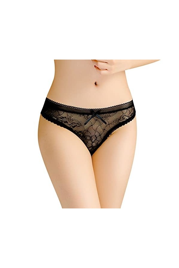 Lightning Deals Femme Érotique Femmes Sexy Ceinture Mince String Ouvert T Pantalon Taille Basse Brodé Culotte Culotte Menstru