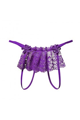 PANPANY Culottes pour Femme Multipack Taille Basse Dentelle sous Vetements Sexy Femme Soutien-Gorge Slips Multicolore Tanga P