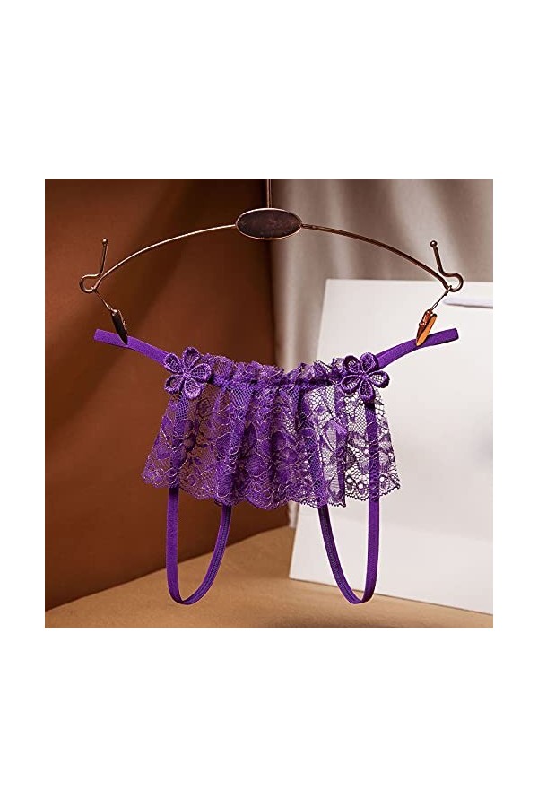 PANPANY Culottes pour Femme Multipack Taille Basse Dentelle sous Vetements Sexy Femme Soutien-Gorge Slips Multicolore Tanga P