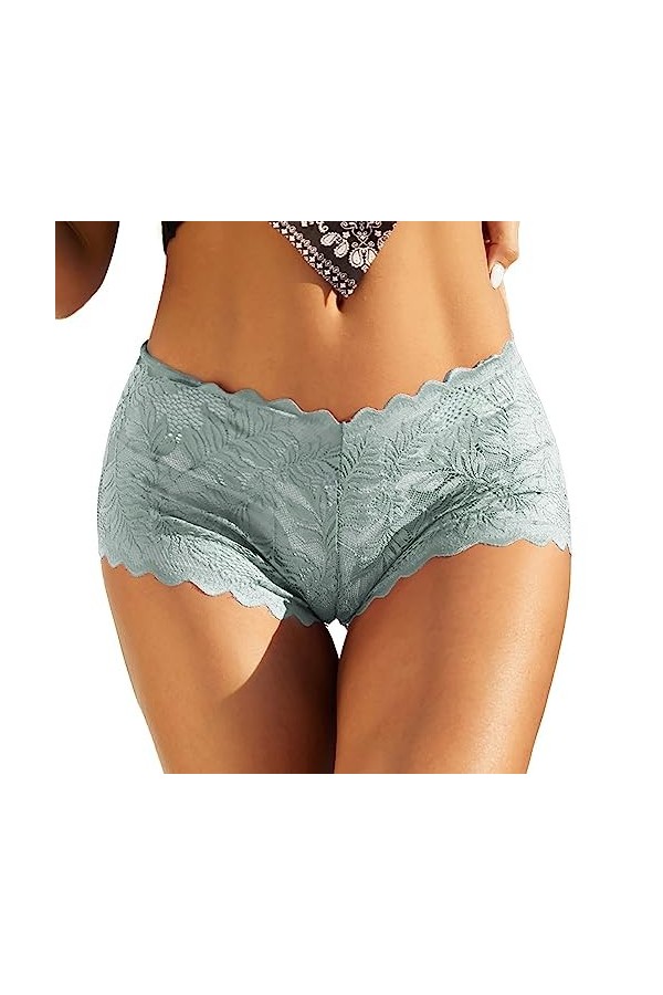 PANPANY Culottes pour Femme Slips sans Couture Multicolore Sexy Taille Basse Dentelle Tanga sous Vetements Panties Culottes M