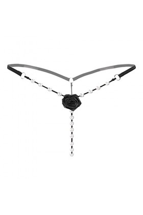 Jiabing Femmes Thong Lady Thong Sexy Dames G-String Briefs Dentelle Pantalons sous-vêtements Culottes Lingerie Marque Black,