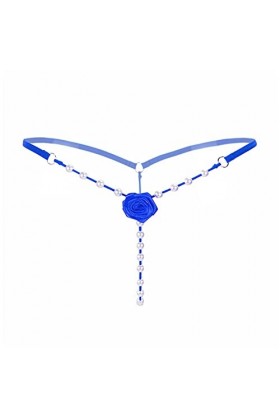 Jiabing Femmes Thong Lady Thong Sexy Dames G-String Briefs Dentelle Pantalons sous-vêtements Culottes Lingerie Marque Blue, 