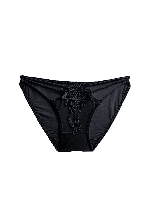 Générique Femmes Dentelle Sexy Culotte sous-Vêtements String Culotte Haute Gainante Entrejambe Respirant Transparent Taille A
